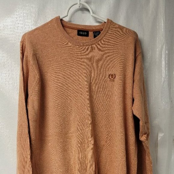 Mens Izod Crew Neck Sweater- Size Large, Orange - Picture 1 of 6